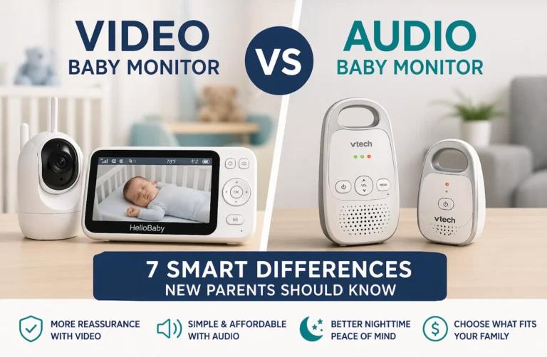 video baby monitor vs audio baby monitor featured image for new parents