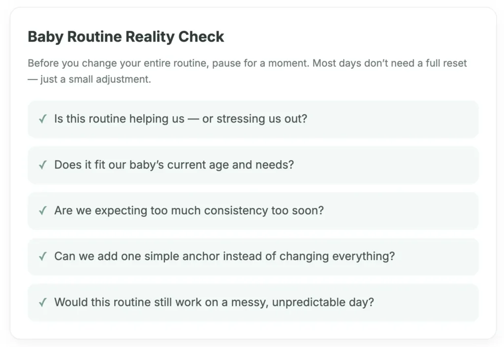 baby routine reality check checklist for new parents parenting style baby routine