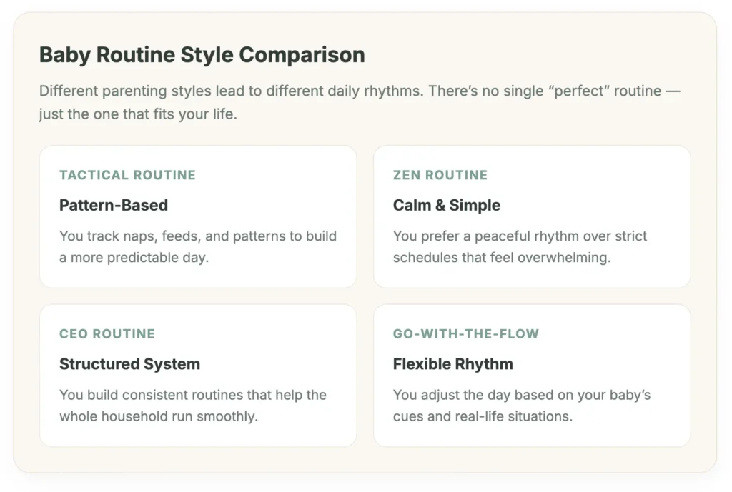 Baby Routine Style Comparison by Parenting Style