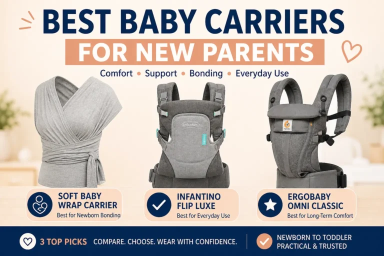 best baby carriers for new parents with soft wrap Infantino Flip Luxe and Ergobaby Omni Classic