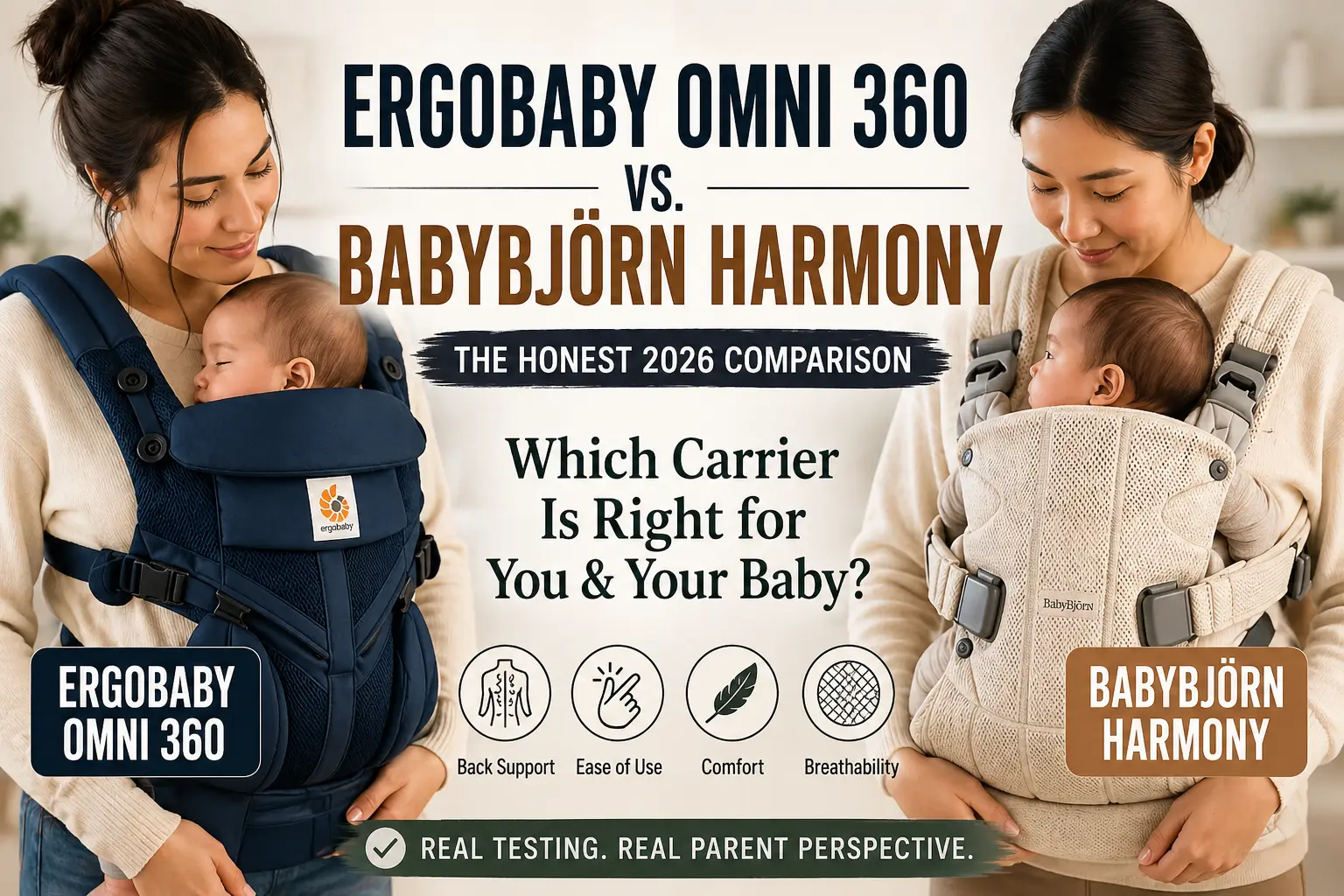 Ergobaby Omni 360 vs BabyBjörn Harmony baby carrier comparison