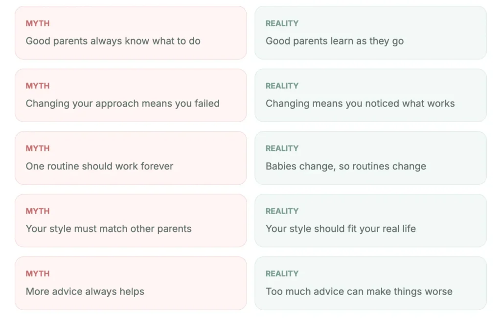 improve parenting style myth vs reality for new parents real life parenting