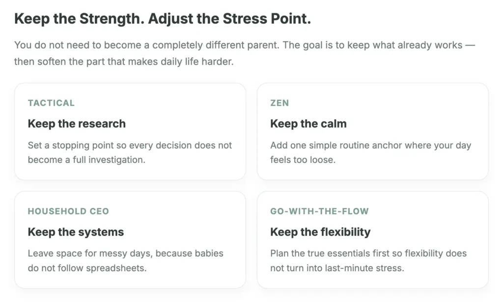 improve parenting style strengths and small adjustments for new parents
