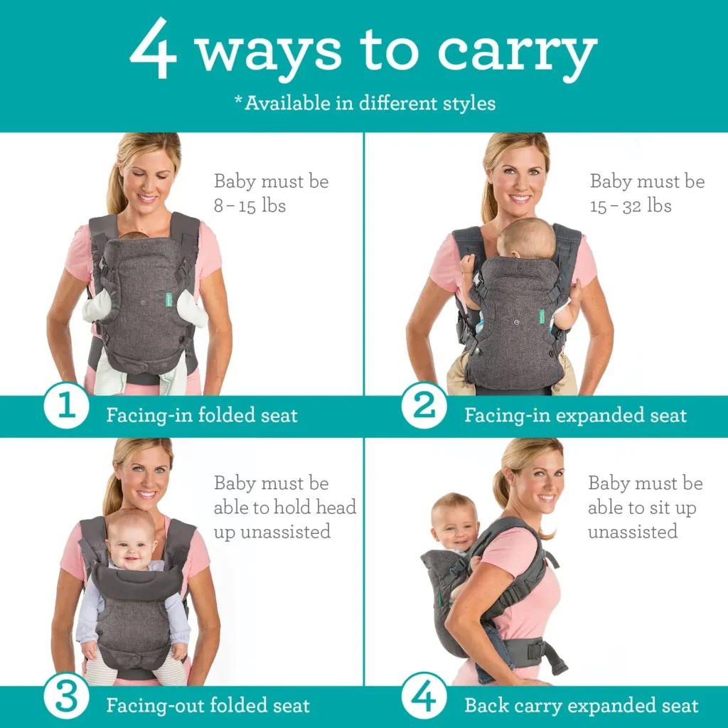 Infantino Flip 4 in 1 convertible baby carrier for new parents