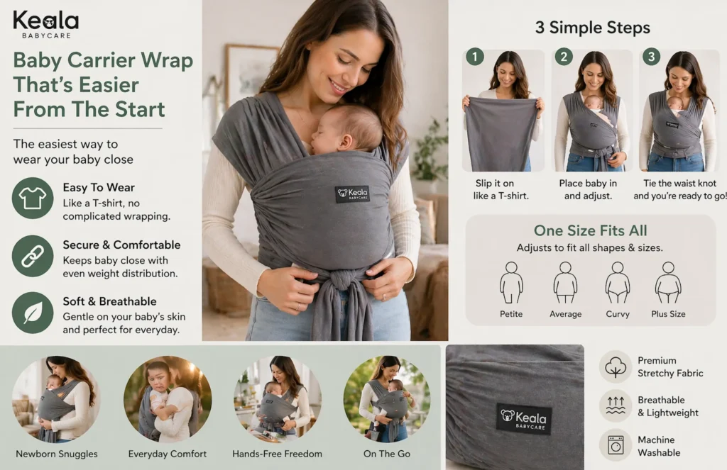 easy on baby wrap with simple steps and beginner friendly design