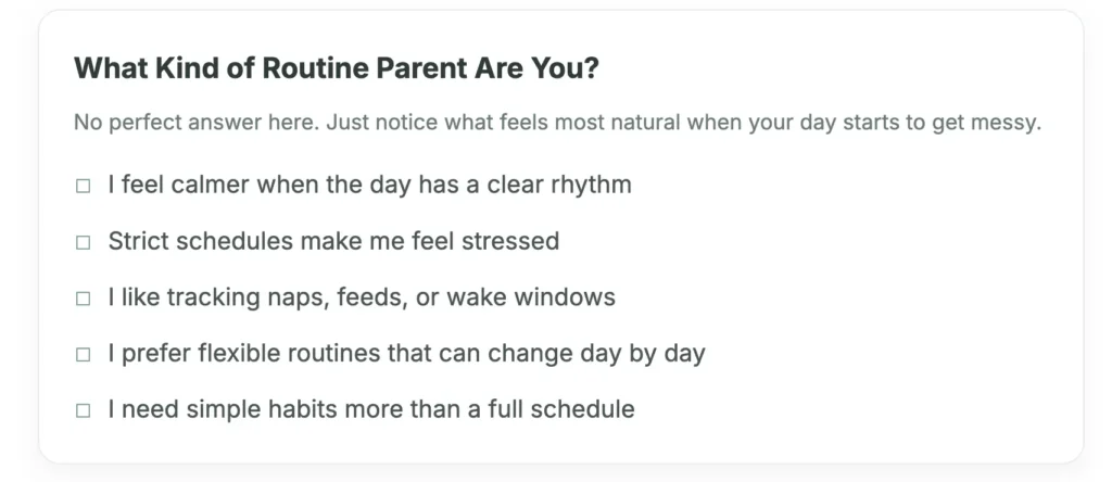 parenting style baby routine mini check for new parents