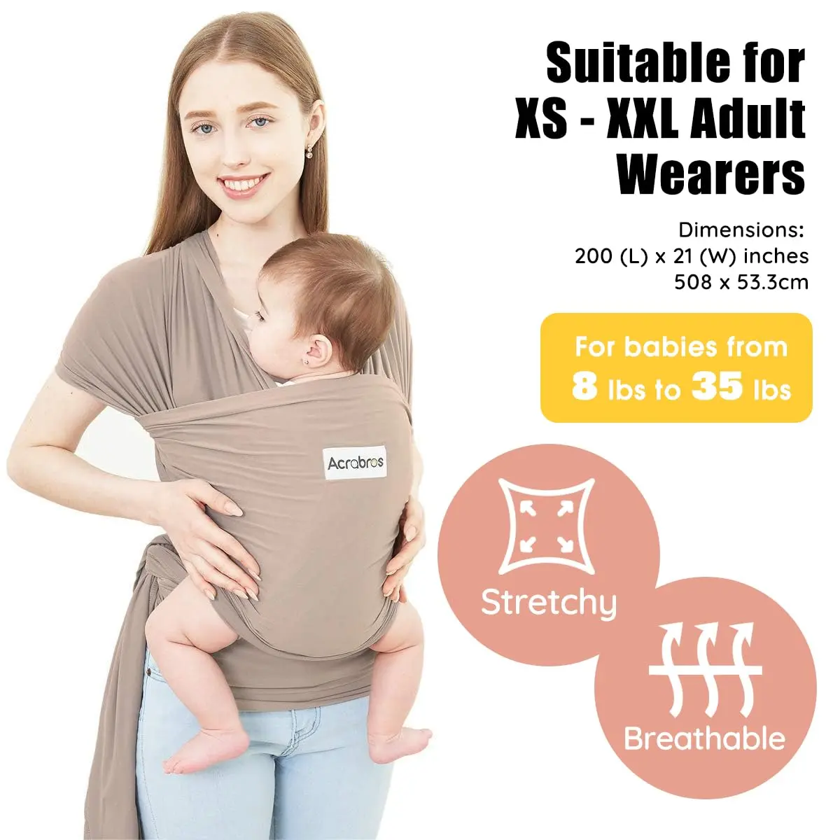 soft breathable baby wrap carrier fabric detail