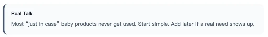 amazon baby registry tip about avoiding just in case baby products