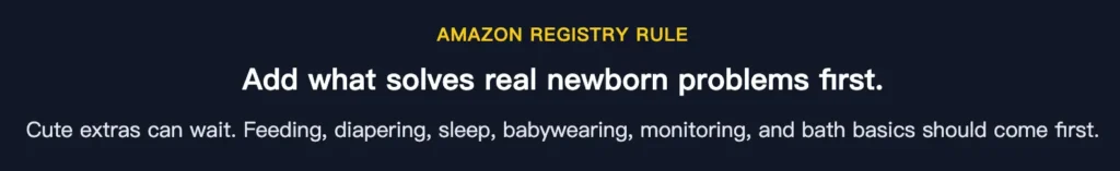 amazon baby registry rule for choosing newborn essentials first