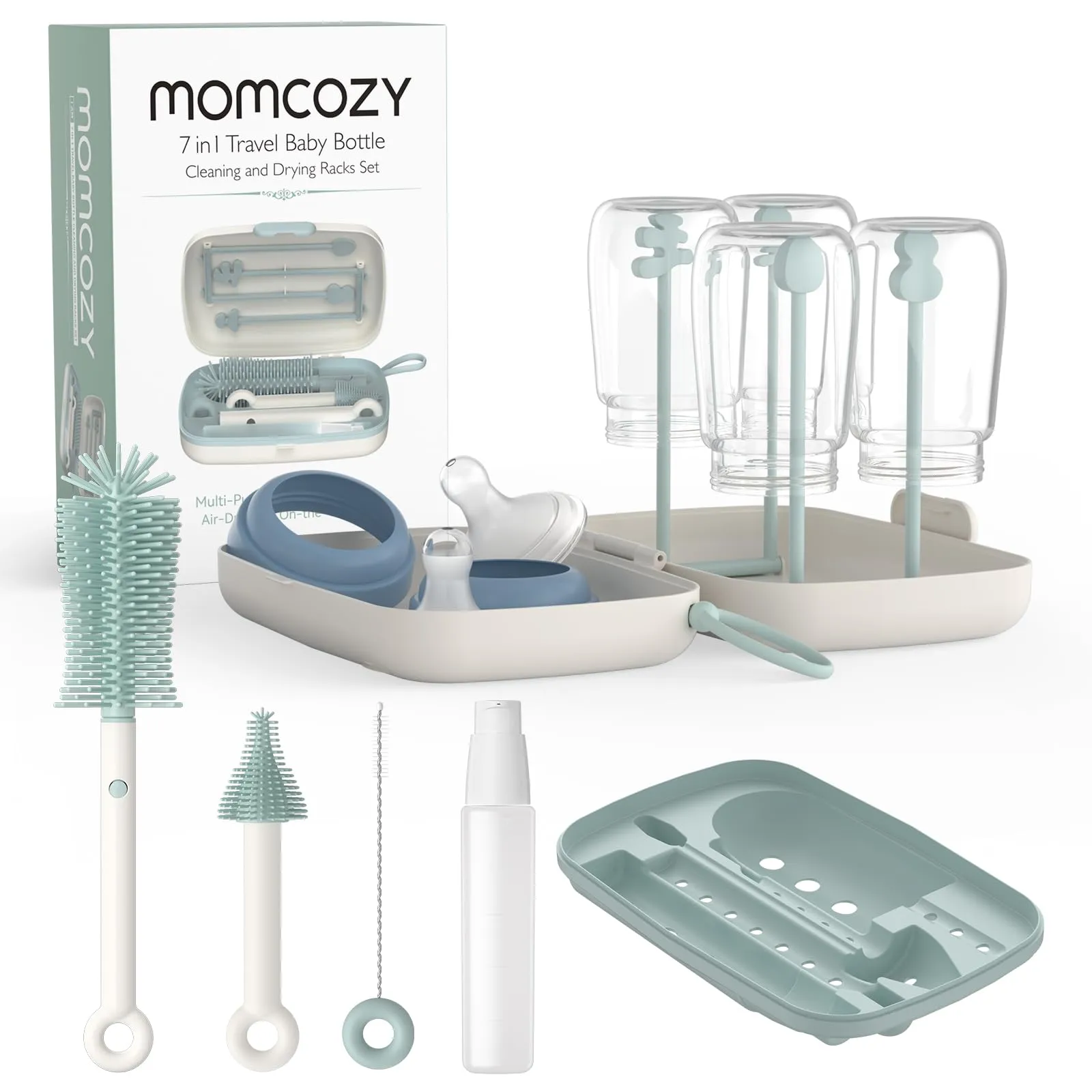 Bottle brush set for newborn feeding essentials and bottle cleaning