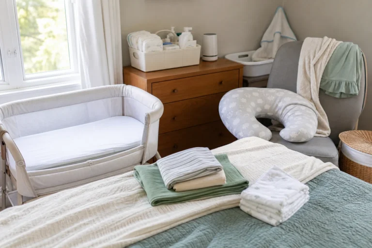 How to prepare home for newborn with bassinet diaper caddy feeding chair and bath basics