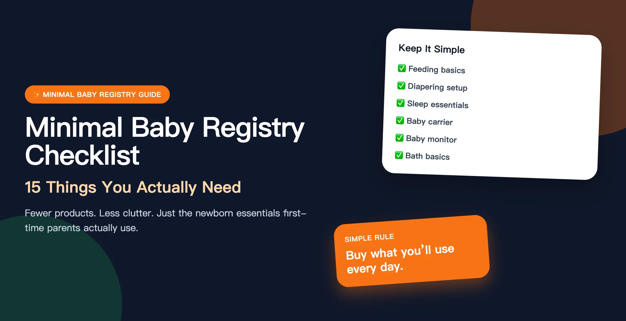 minimal baby registry checklist with 15 essentials first-time parents actually need