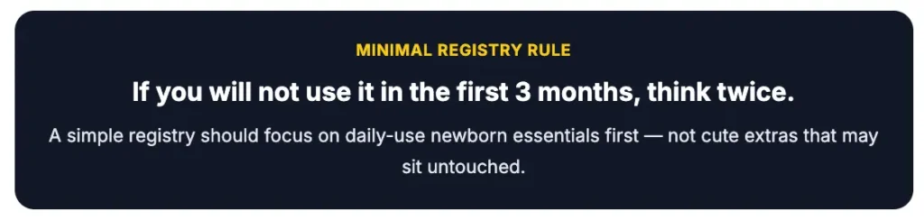 minimal baby registry rule for first-time parents essentials