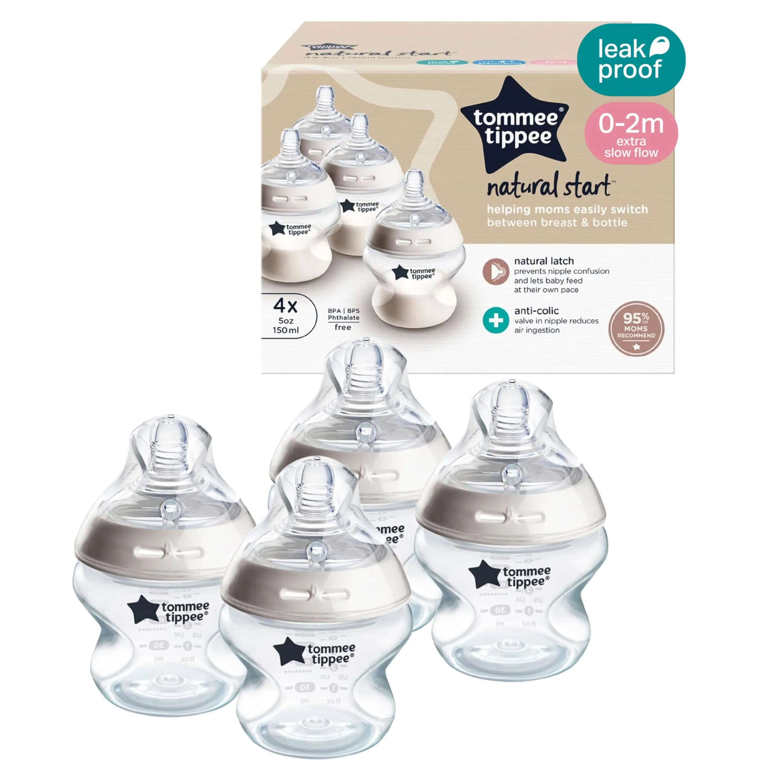 Newborn feeding essentials baby bottles for pumped milk formula or backup feeds