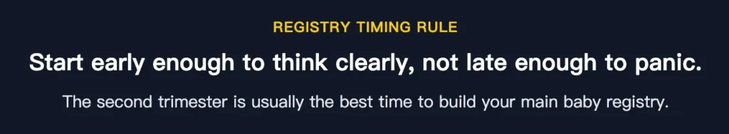when to start baby registry second trimester timing rule for first-time parents