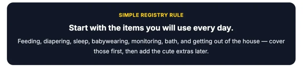 simple baby registry rule for everyday newborn essentials