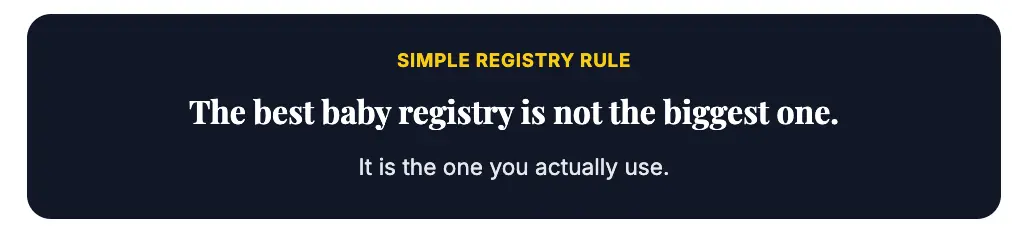 Simple baby registry rule for first-time parents